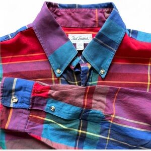 Paul Fredrick Men’s Cotton Plaid Button Down Long Sleeve Size Large Businesswear